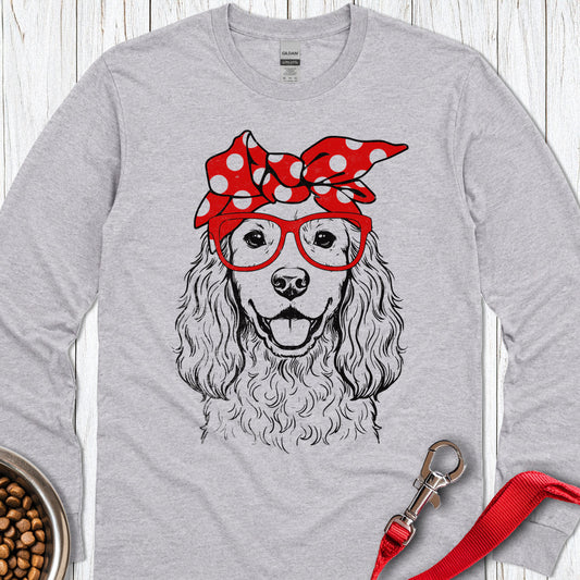 Cute Cocker Spaniel Long Sleeve — Sport Grey