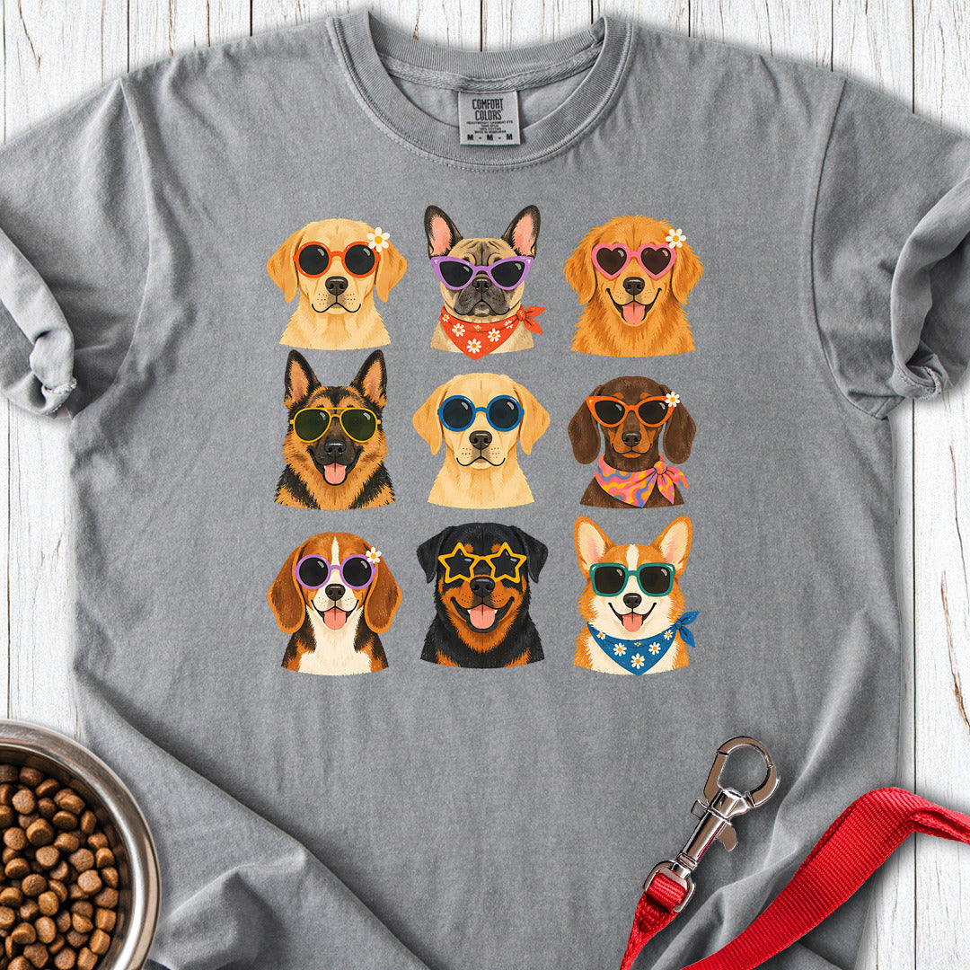 Cute Dog Portraits Premium Tee Grey