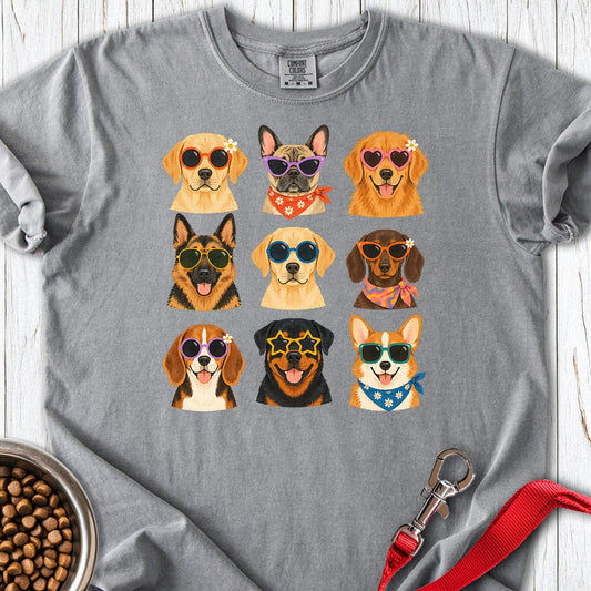 Cute Dog Portraits Premium Tee Grey