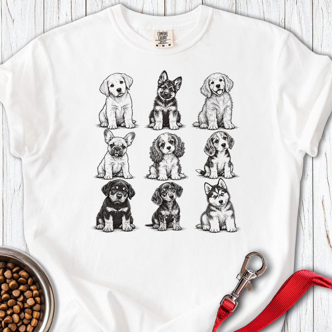 Cute Dog Puppies Premium Tee White