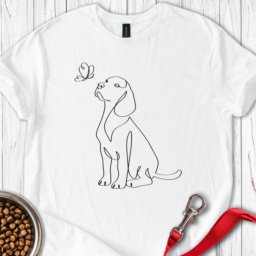 Cute Labrador Line Art White