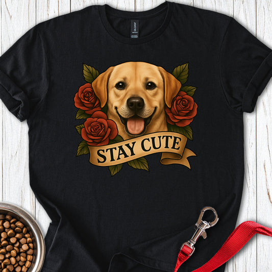 Cute Yellow Labrador Tattoo Black