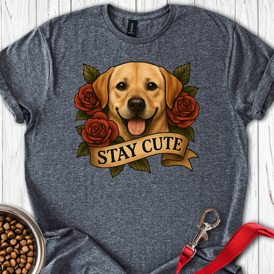 Cute Yellow Labrador Tattoo Dark Heather