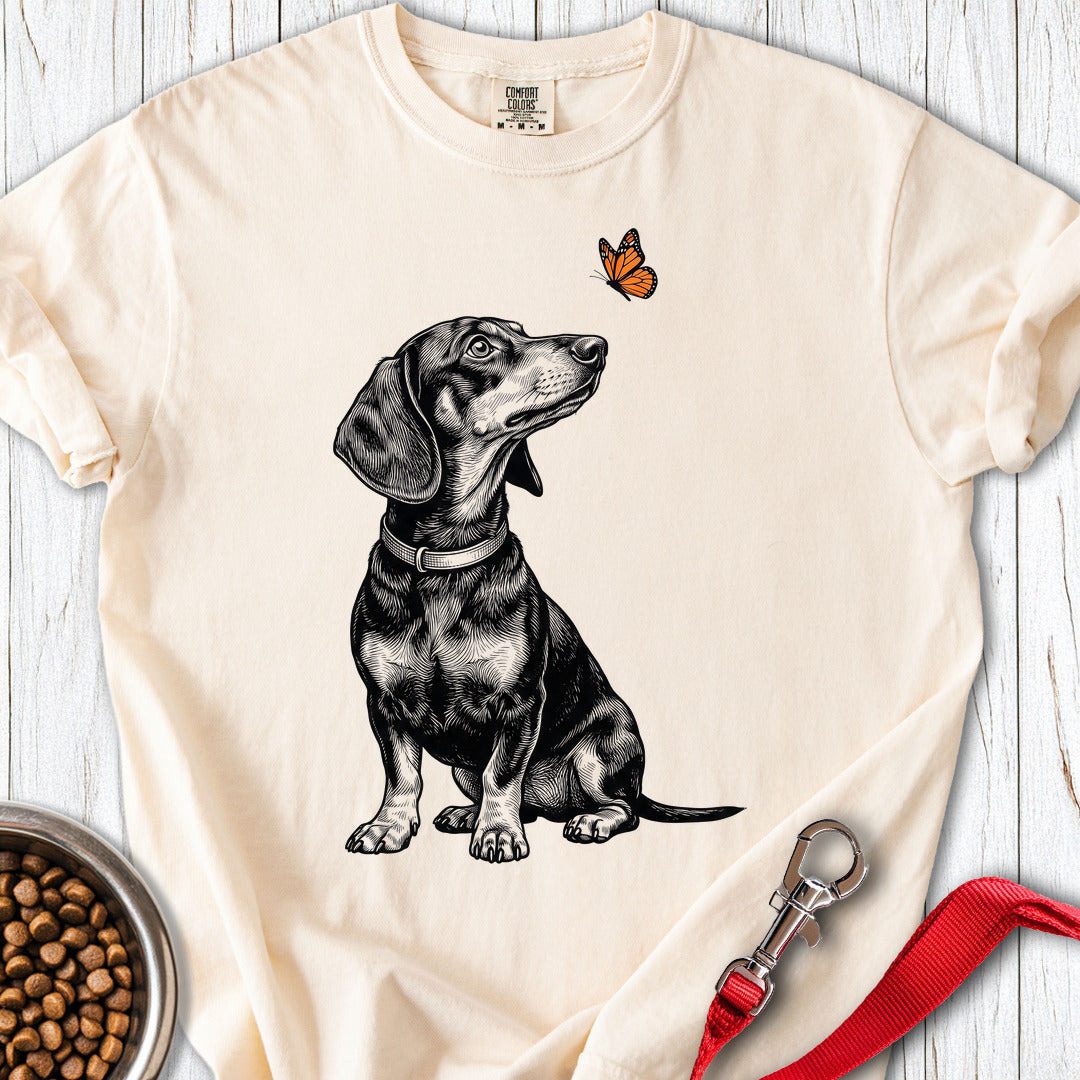 Dachshund Butterfly Premium Tee — Ivory