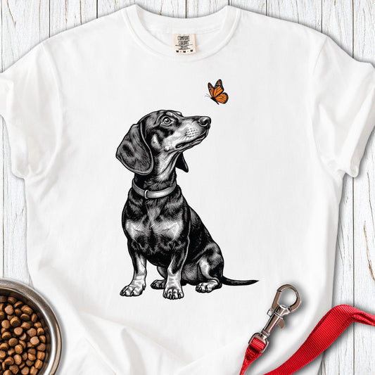 Dachshund Butterfly Premium Tee — White