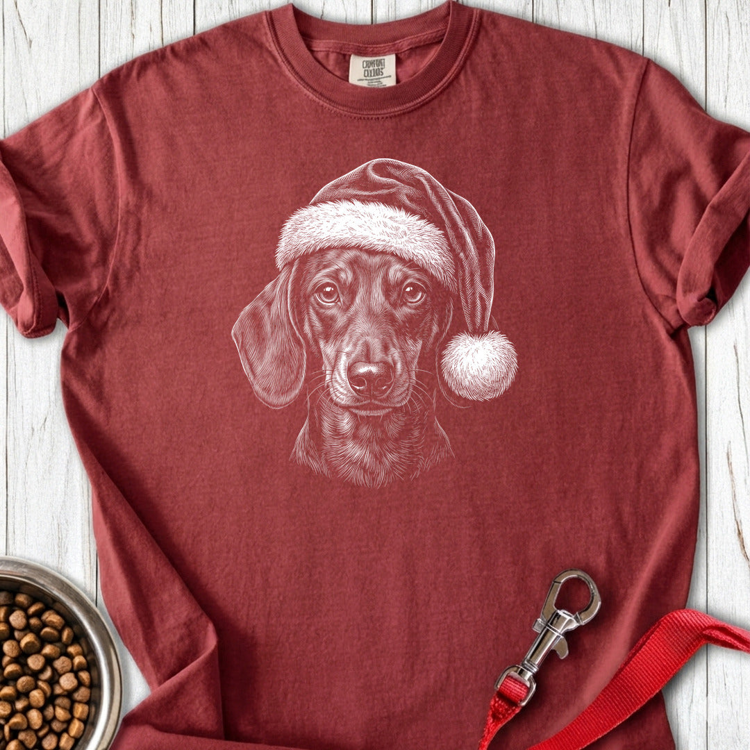 Dachshund Christmas Santa Hat Premium Tee Brick