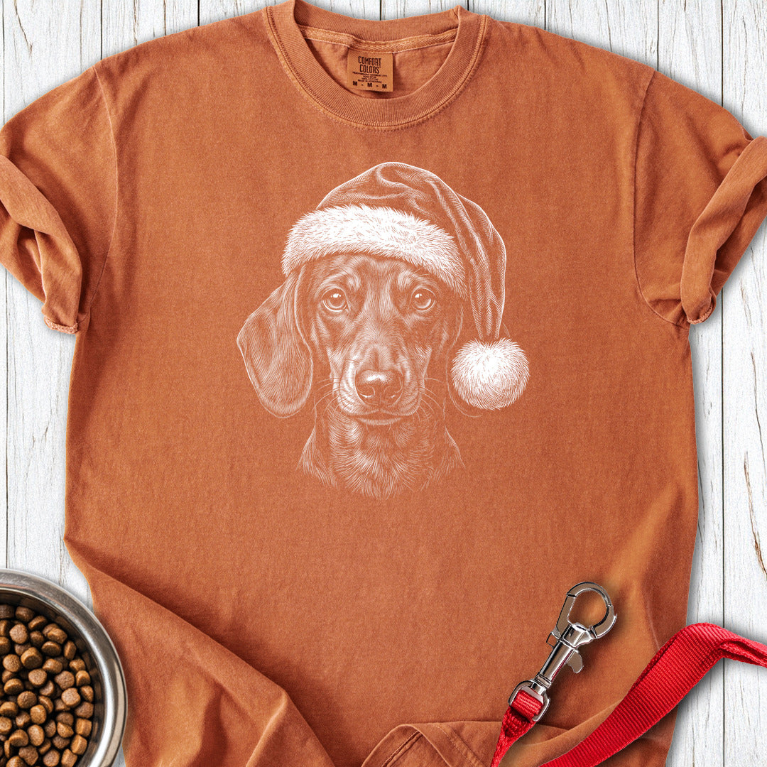 Dachshund Christmas Santa Hat Premium Tee Yam