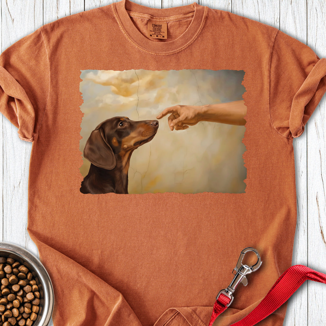 Dachshund Creation Chocolate and Tan Premium Tee — Yam