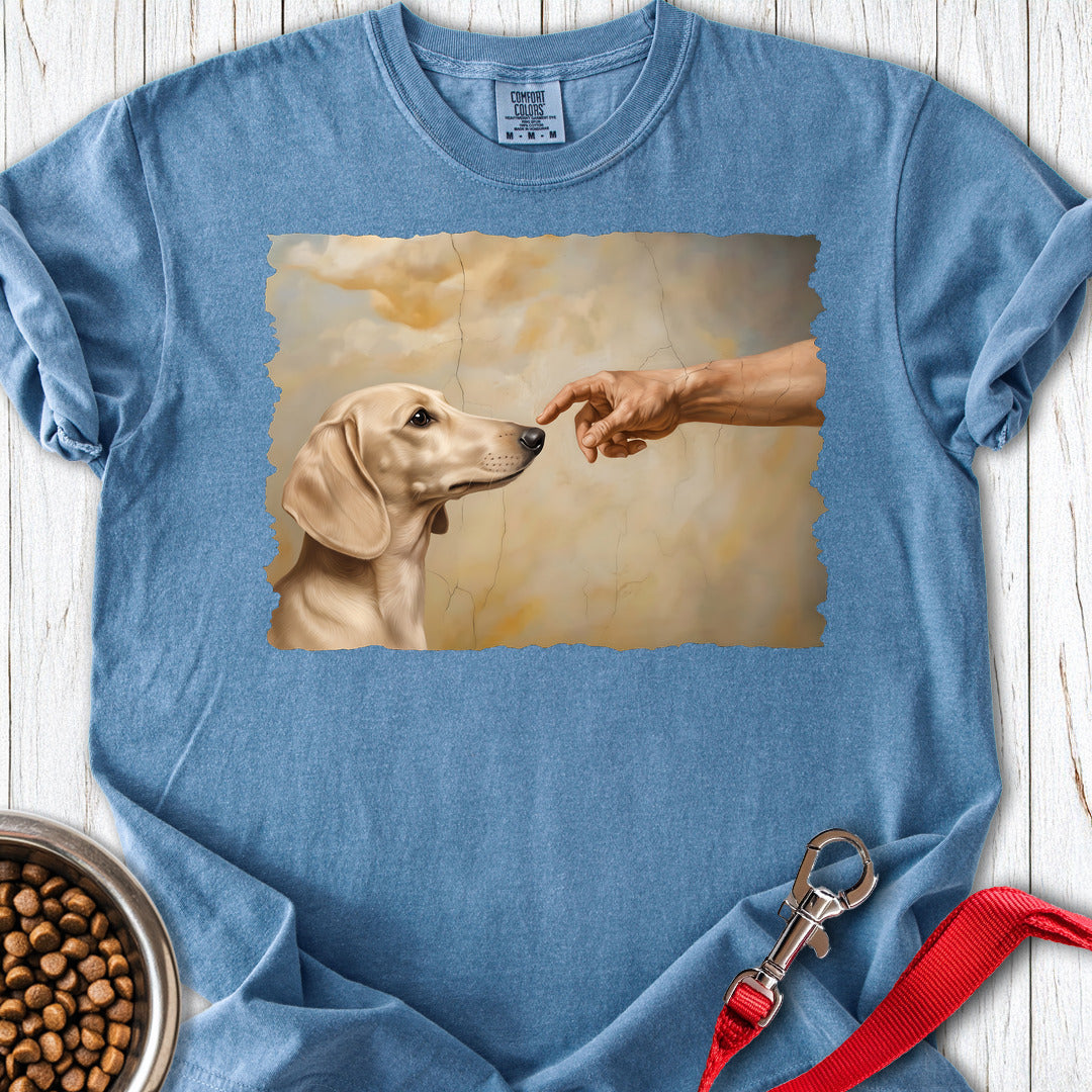 Dachshund Creation Cream Premium Tee — Blue Jean