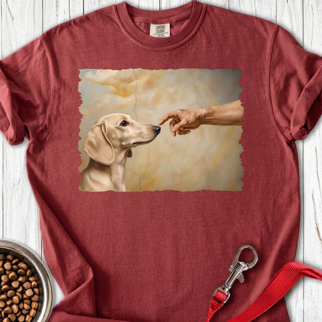 Dachshund Creation Cream Premium Tee — Brick