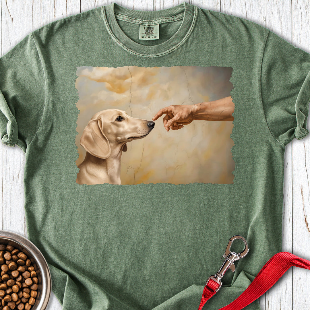 Dachshund Creation Cream Premium Tee — Moss