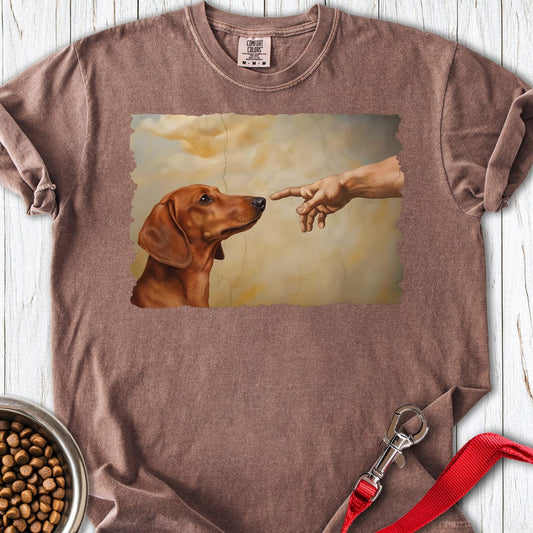 Dachshund Creation Red Premium Tee Espresso