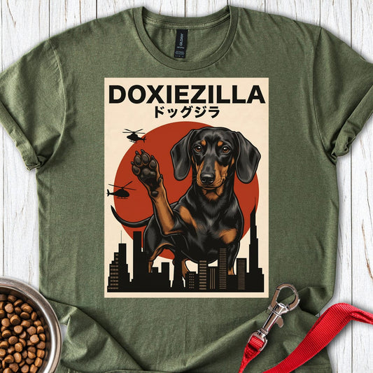 Dachshund Doxiezilla Black Military Green