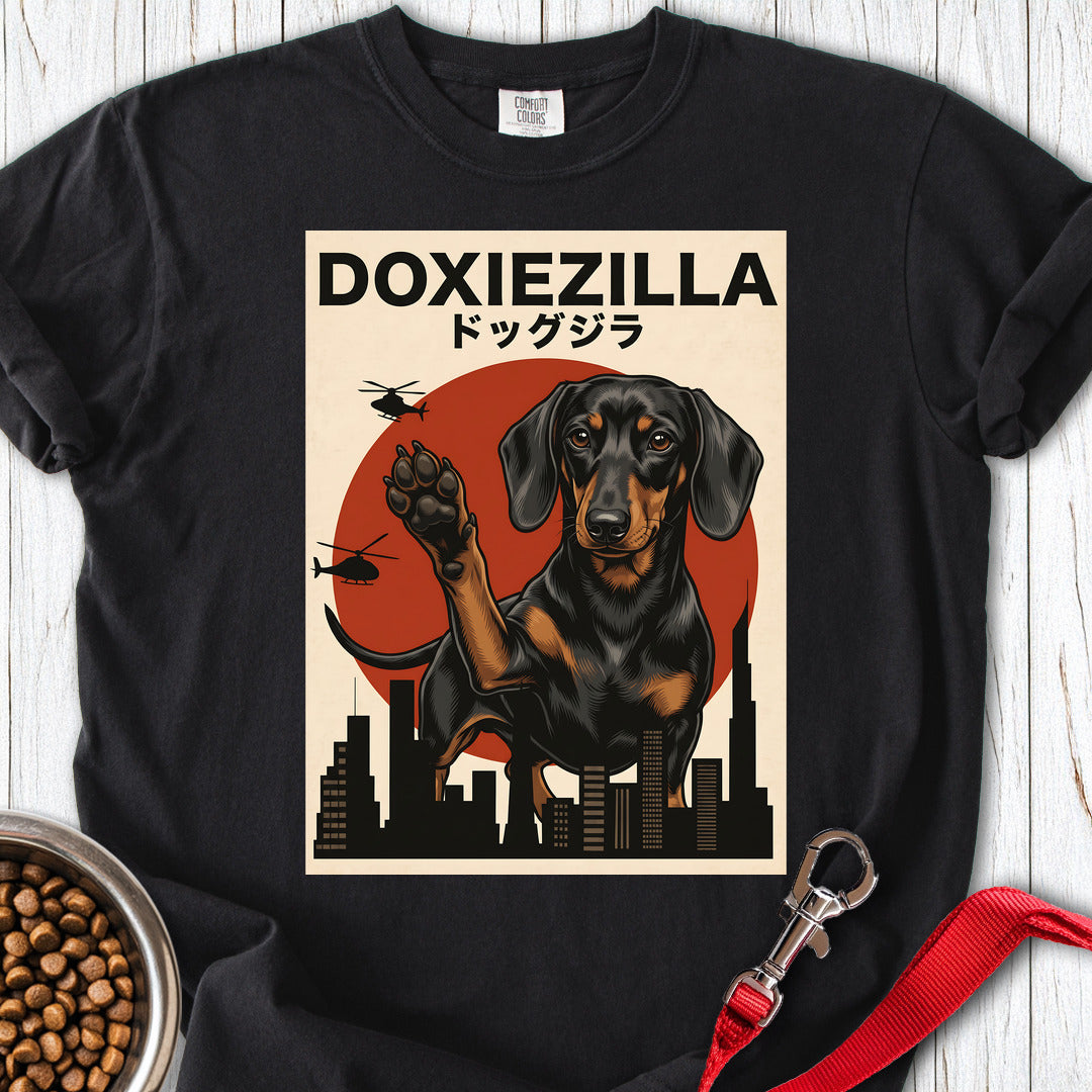 Dachshund Doxiezilla Black Premium Tee — Black