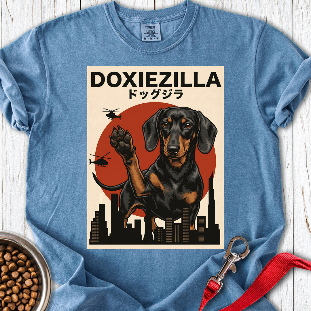 Dachshund Doxiezilla Black Premium Tee — Blue Jean