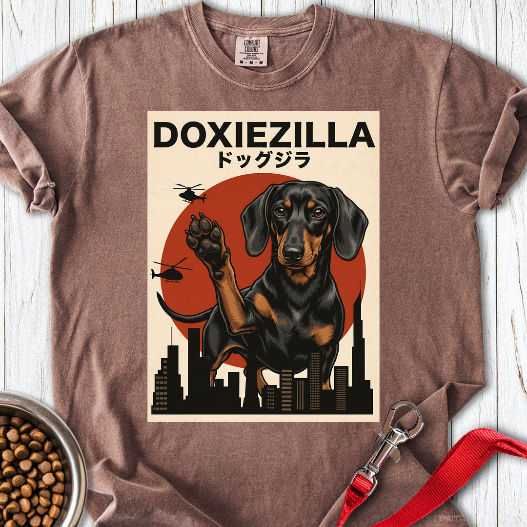 Dachshund Doxiezilla Black Premium Tee — Espresso