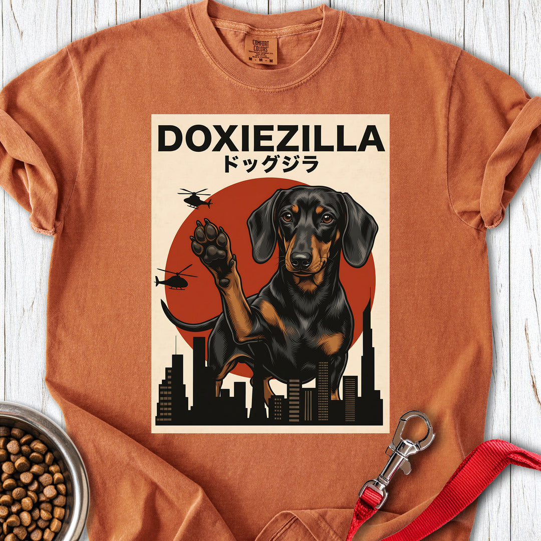 Dachshund Doxiezilla Black Premium Tee — Yam