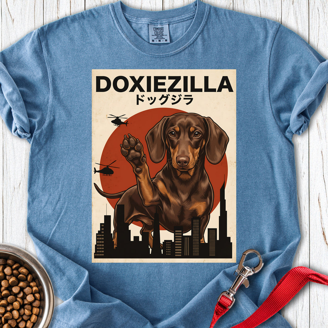 Dachshund Doxiezilla Chocolate Premium Tee — Blue Jean