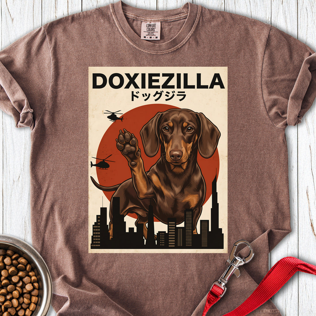 Dachshund Doxiezilla Chocolate Premium Tee — Espresso