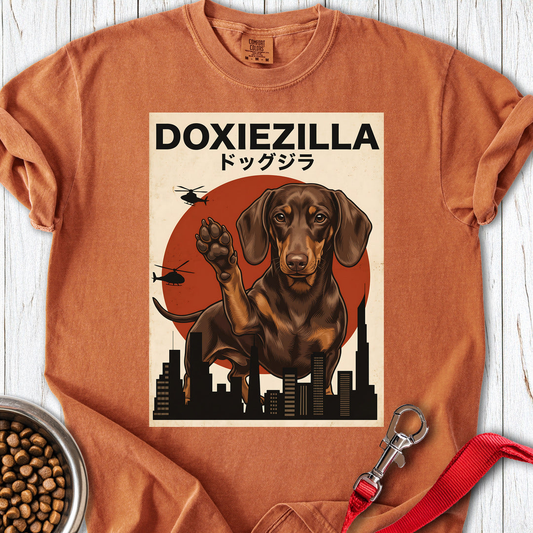 Dachshund Doxiezilla Chocolate Premium Tee — Yam