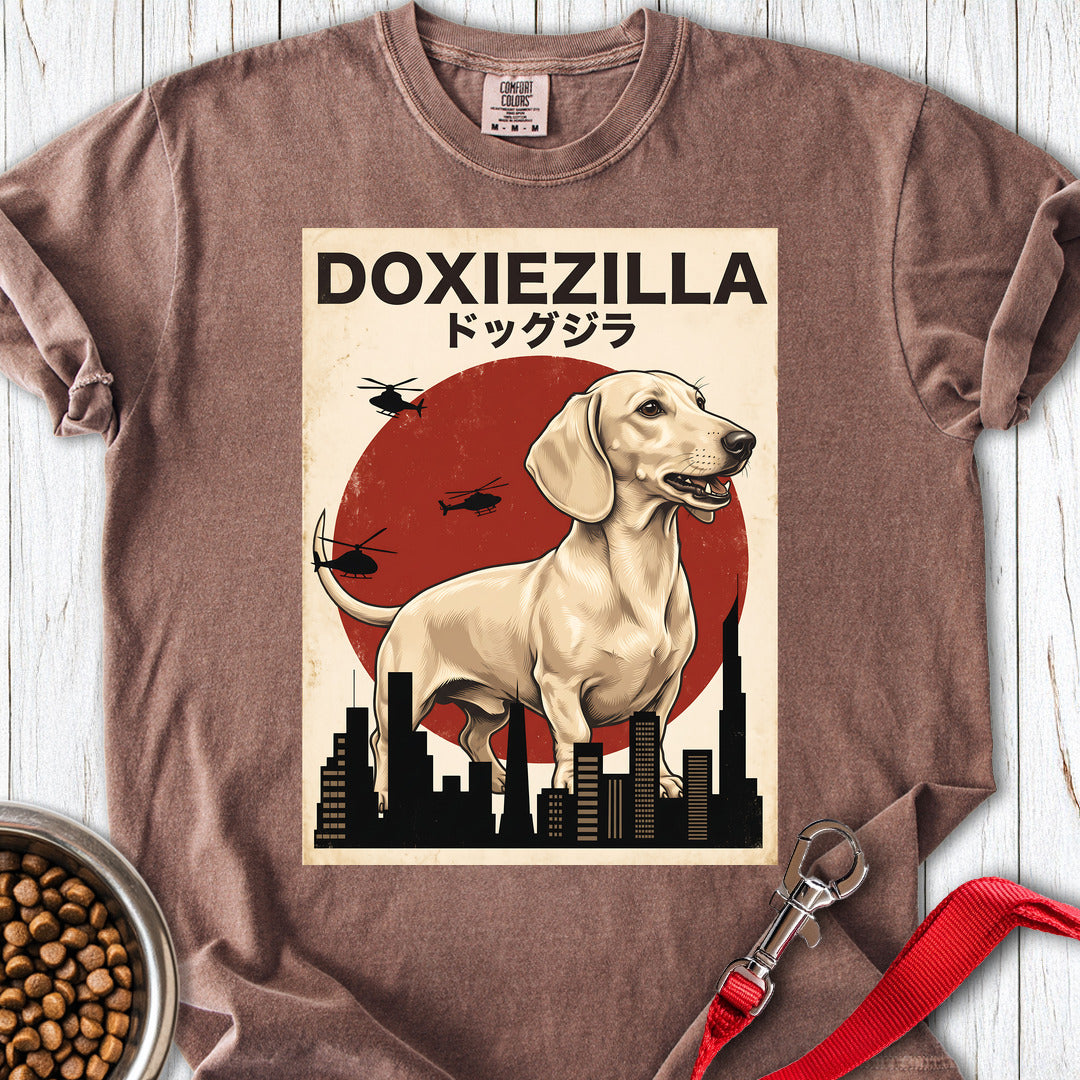 Dachshund Doxiezilla Cream Premium Tee — Espresso