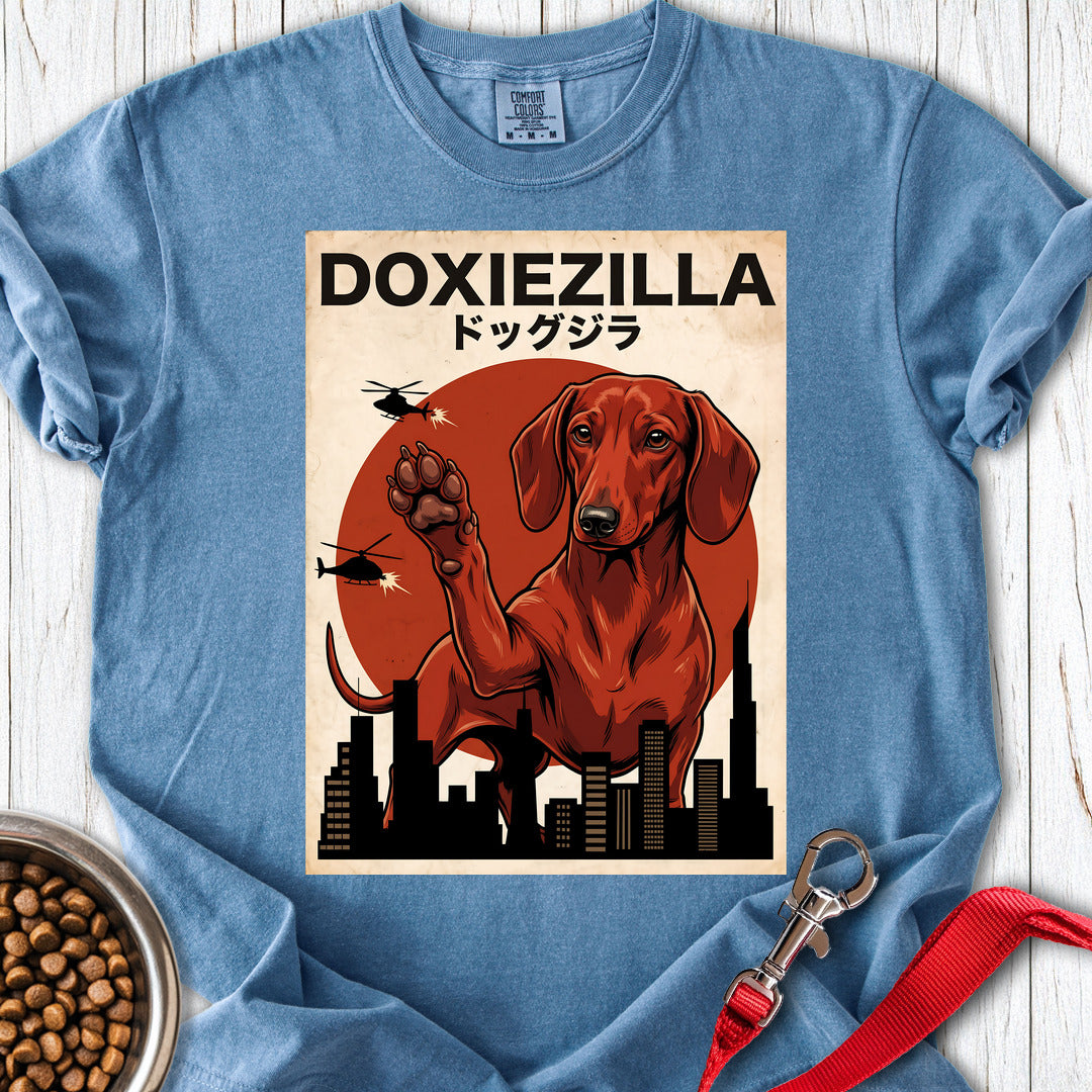 Dachshund Doxiezilla Red Premium Tee — Blue Jean