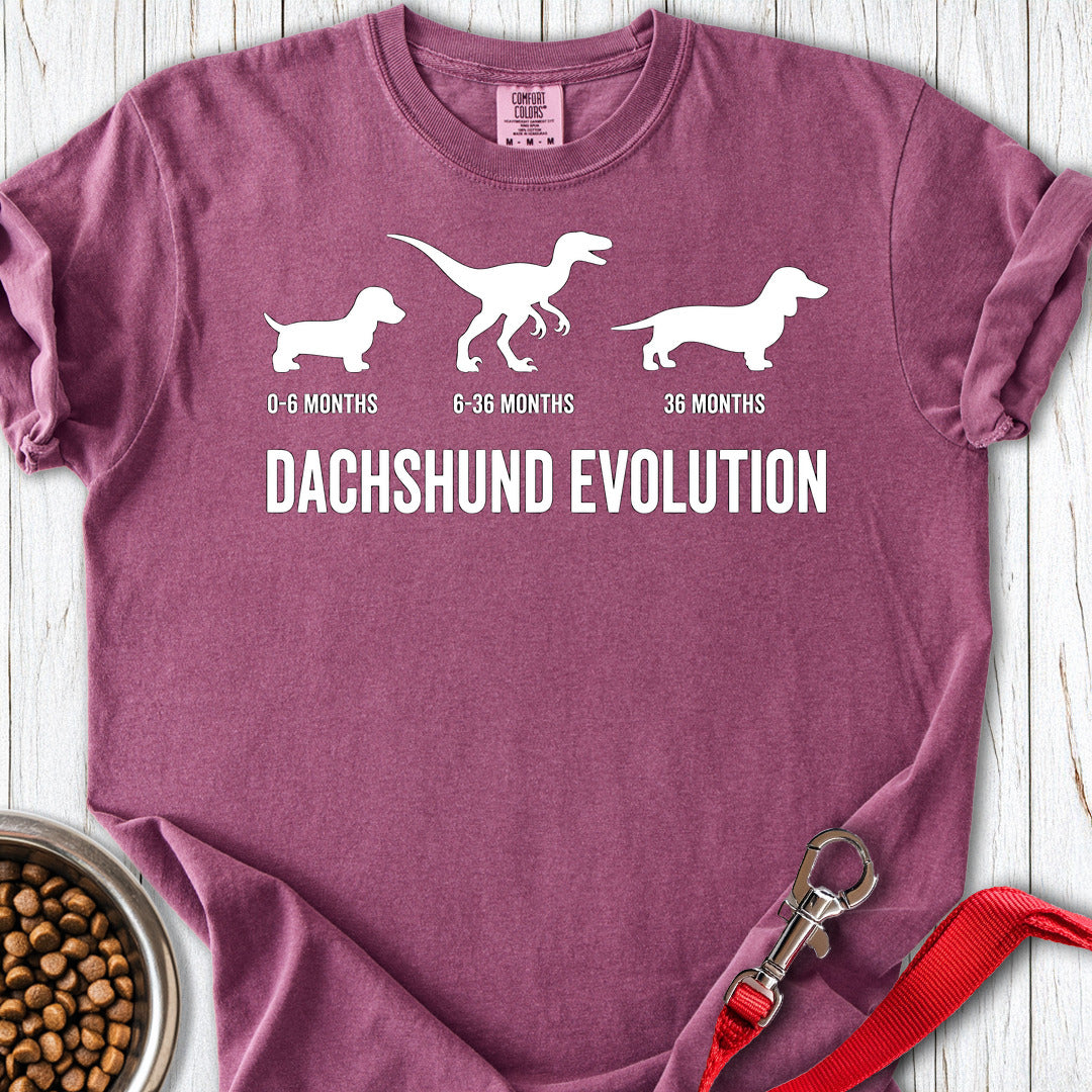 Dachshund Evolution Premium Tee — Berry