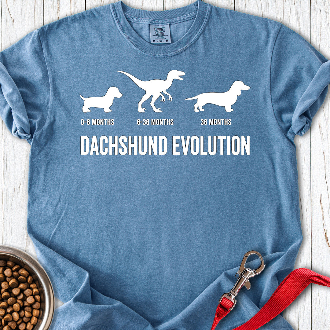 Dachshund Evolution Premium Tee — Blue Jean