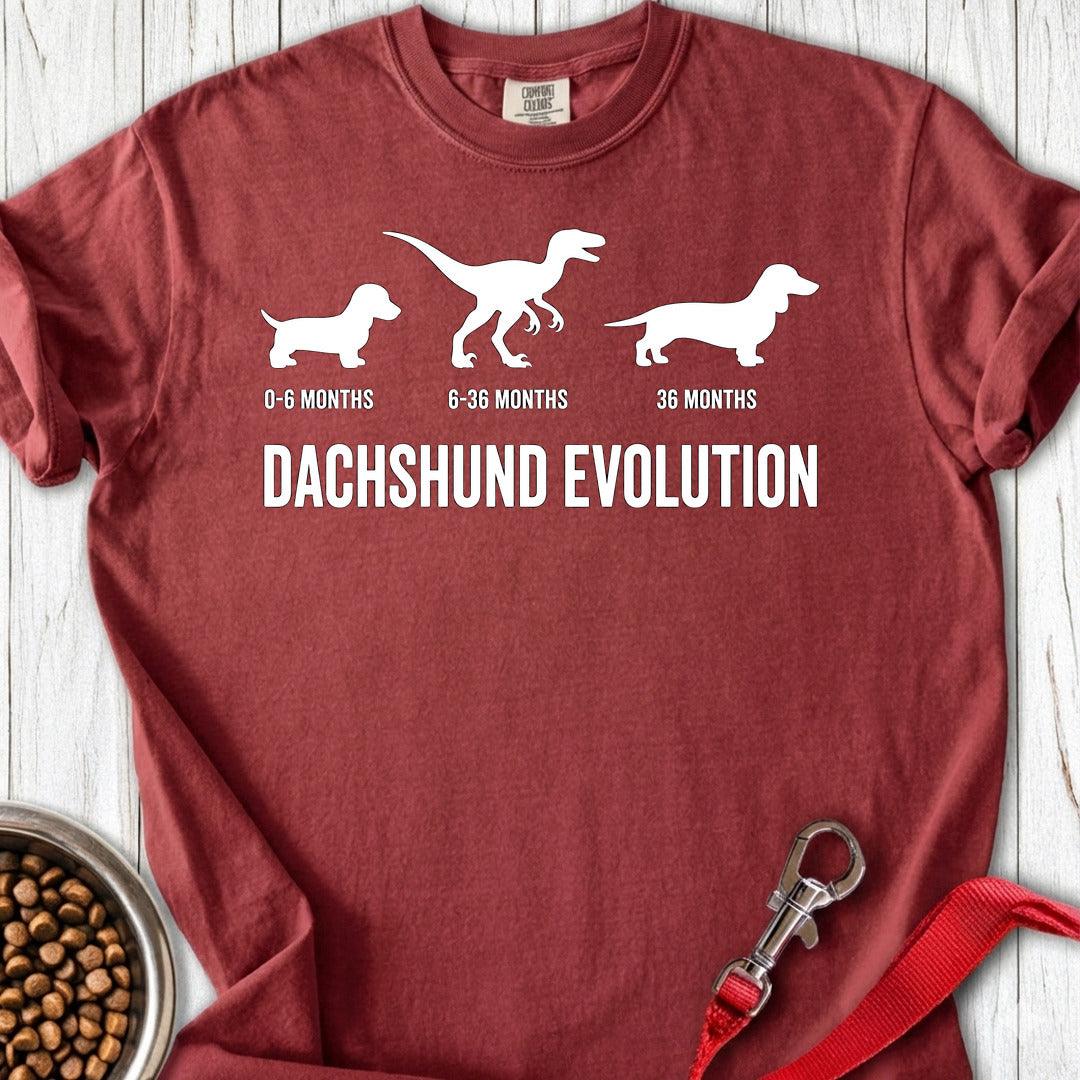 Dachshund Evolution Premium Tee — Brick