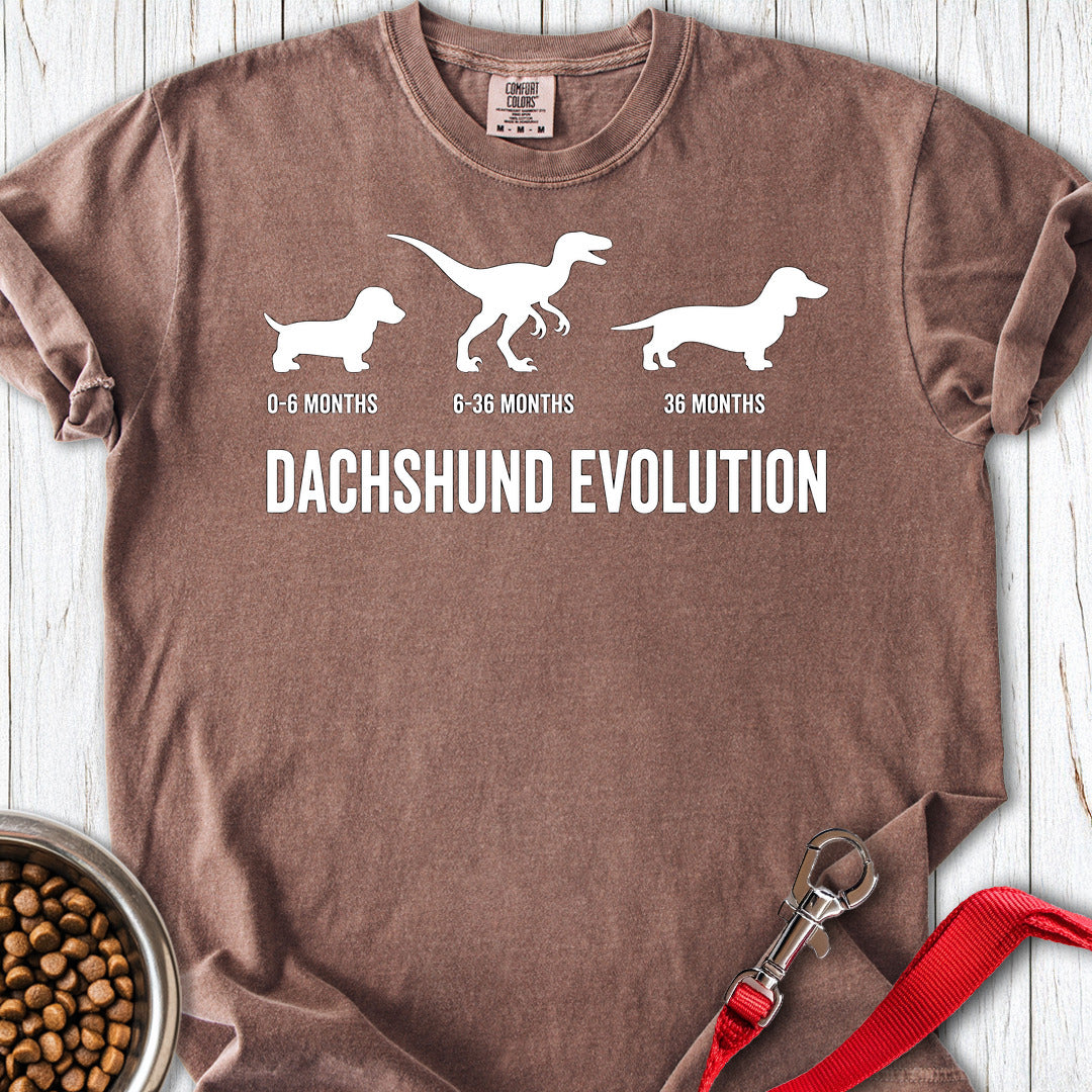 Dachshund Evolution Premium Tee — Espresso