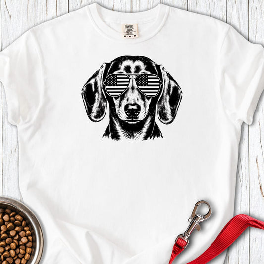 Dachshund Flag Shades Premium Tee White
