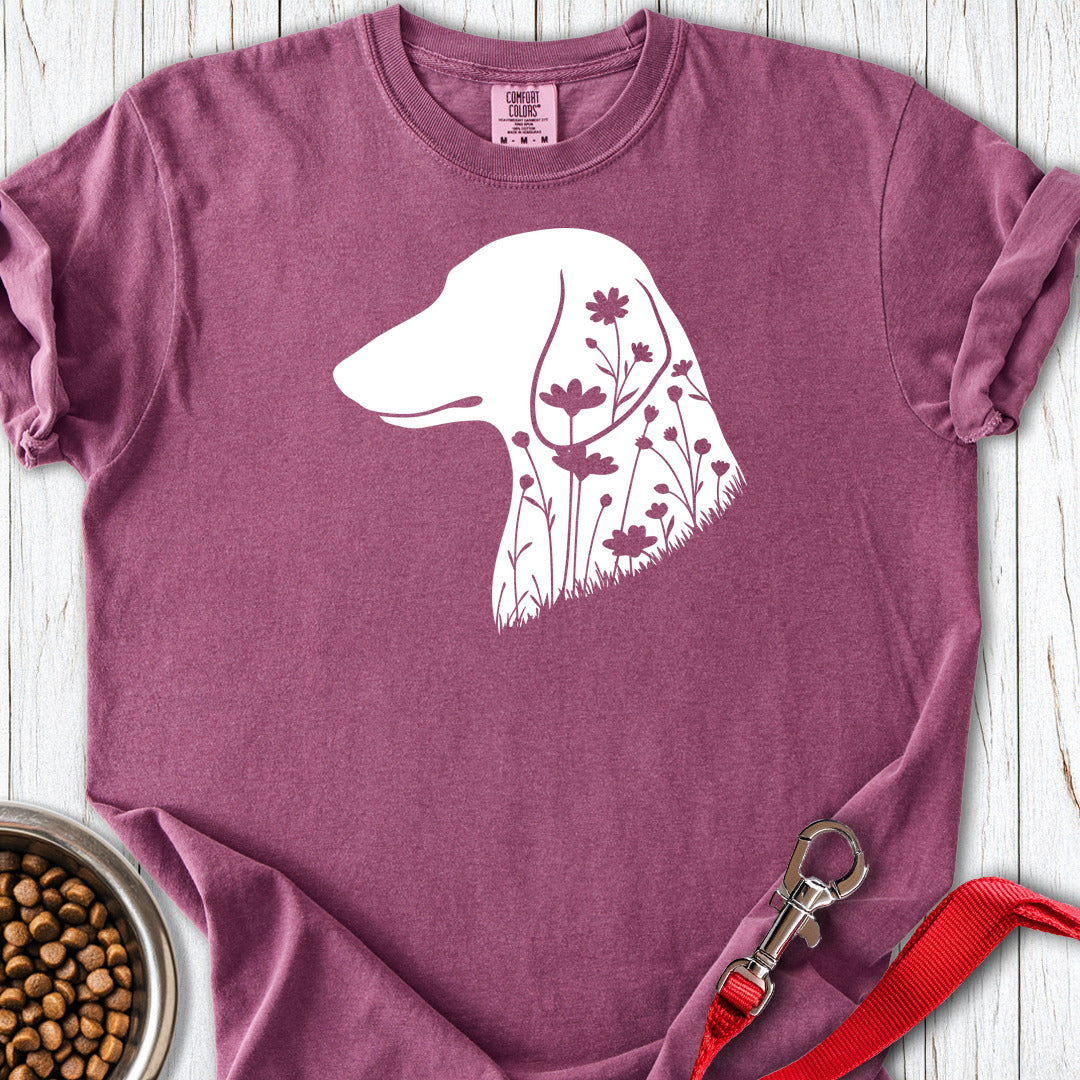 Dachshund Flowers Premium Tee — Berry