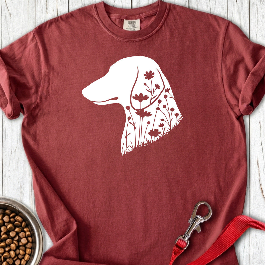 Dachshund Flowers Premium Tee — Brick