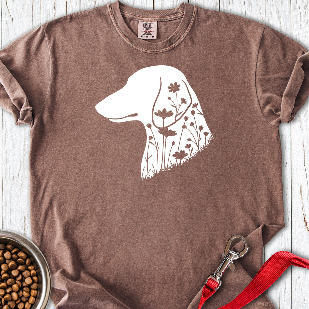 Dachshund Flowers Premium Tee — Espresso