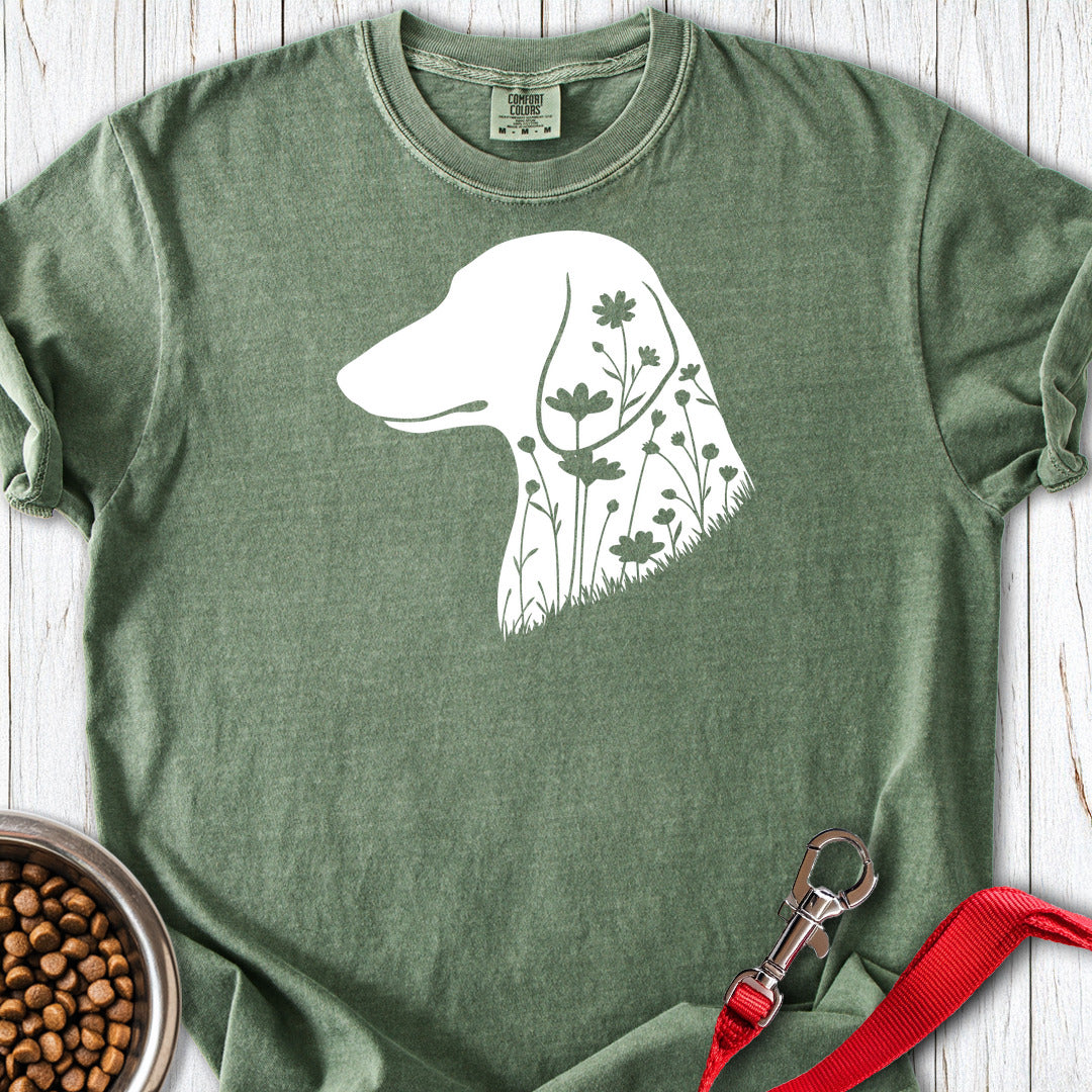 Dachshund Flowers Premium Tee — Moss