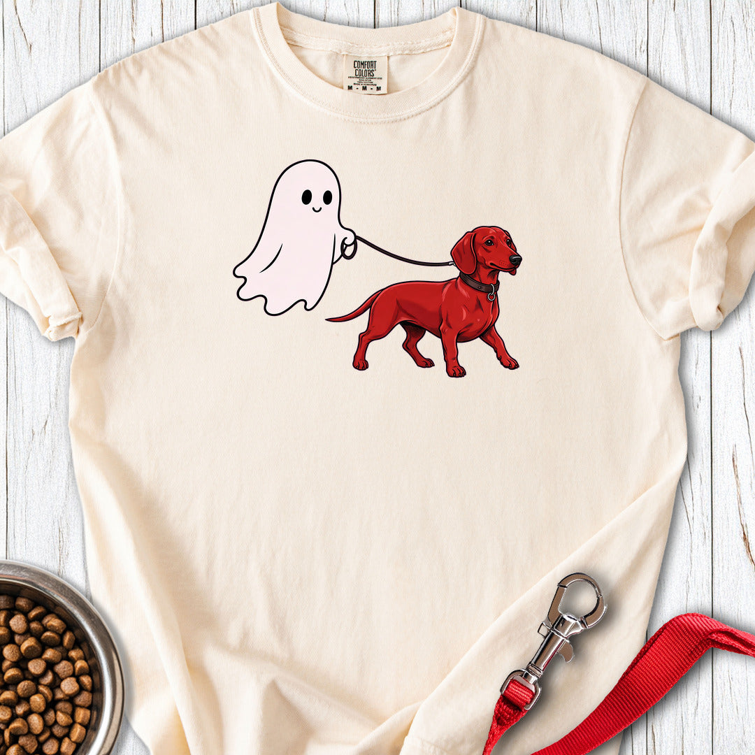 Dachshund Ghost Walk Premium Tee — Ivory