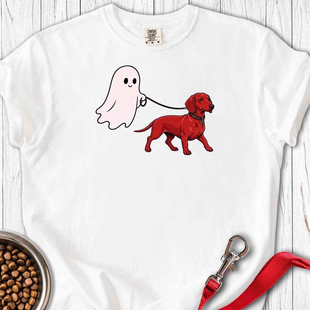 Dachshund Ghost Walk Premium Tee — White