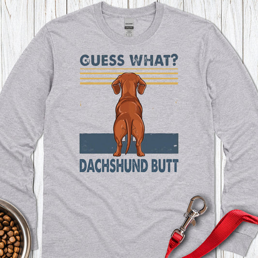 Dachshund Guess What Long Sleeve Sport Grey