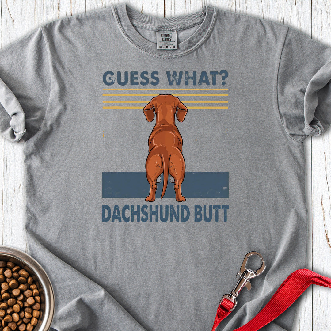 Dachshund Guess What Premium Tee — Grey