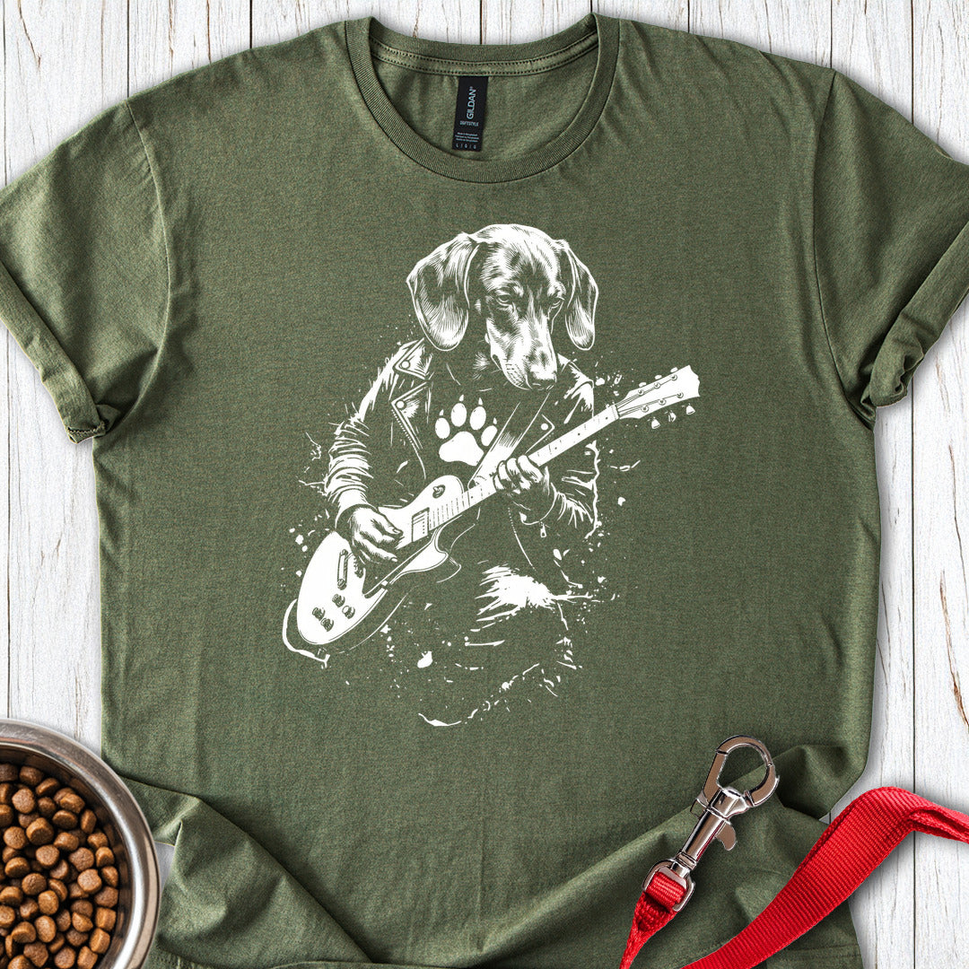 Dachshund Guitar Military Green