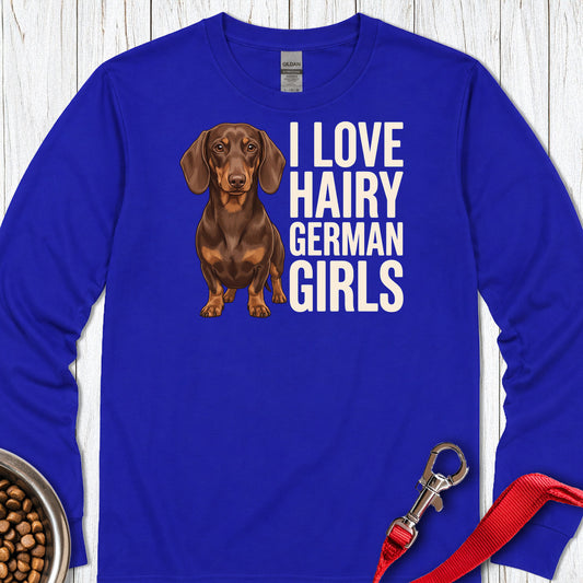 Dachshund Hairy German Girls Chocolate and Tan Long Sleeve Royal