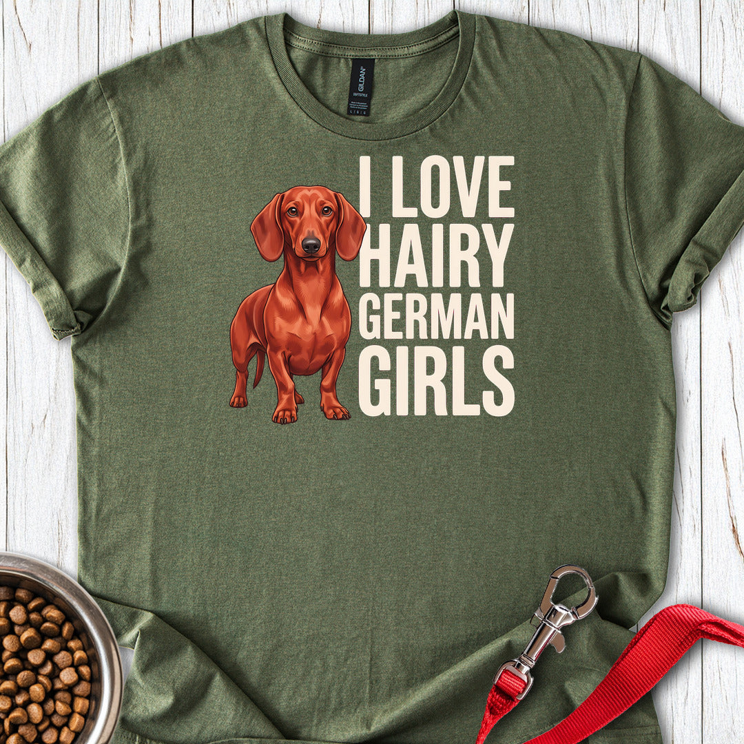 Dachshund Hairy German Girls Red — Military Green