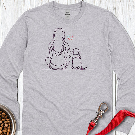 Dachshund Hug Long Sleeve Sport Grey