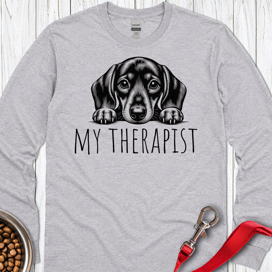 Dachshund My Therapist Long Sleeve Sport Grey