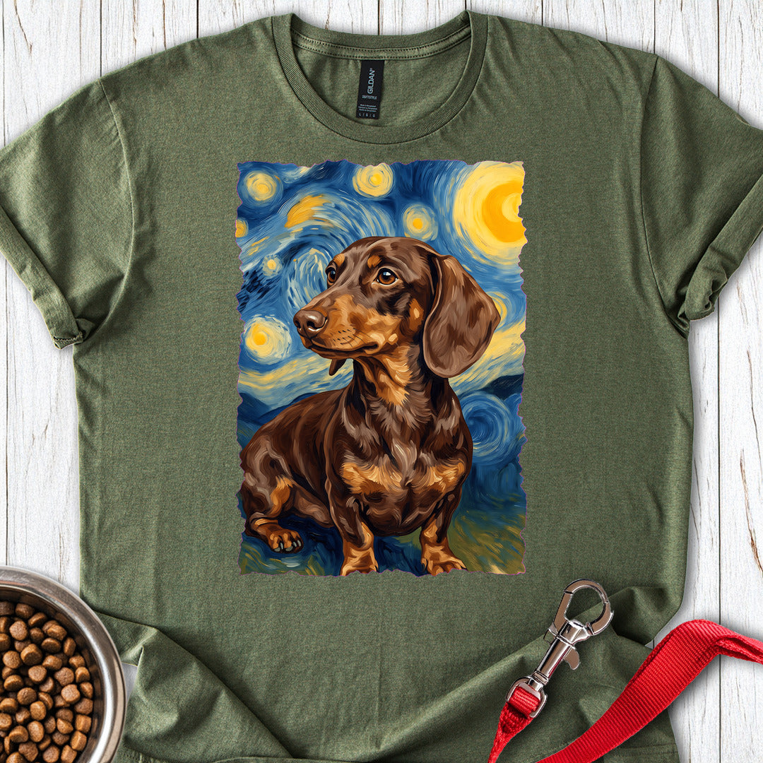 Dachshund Van Gogh Chocolate — Military Green