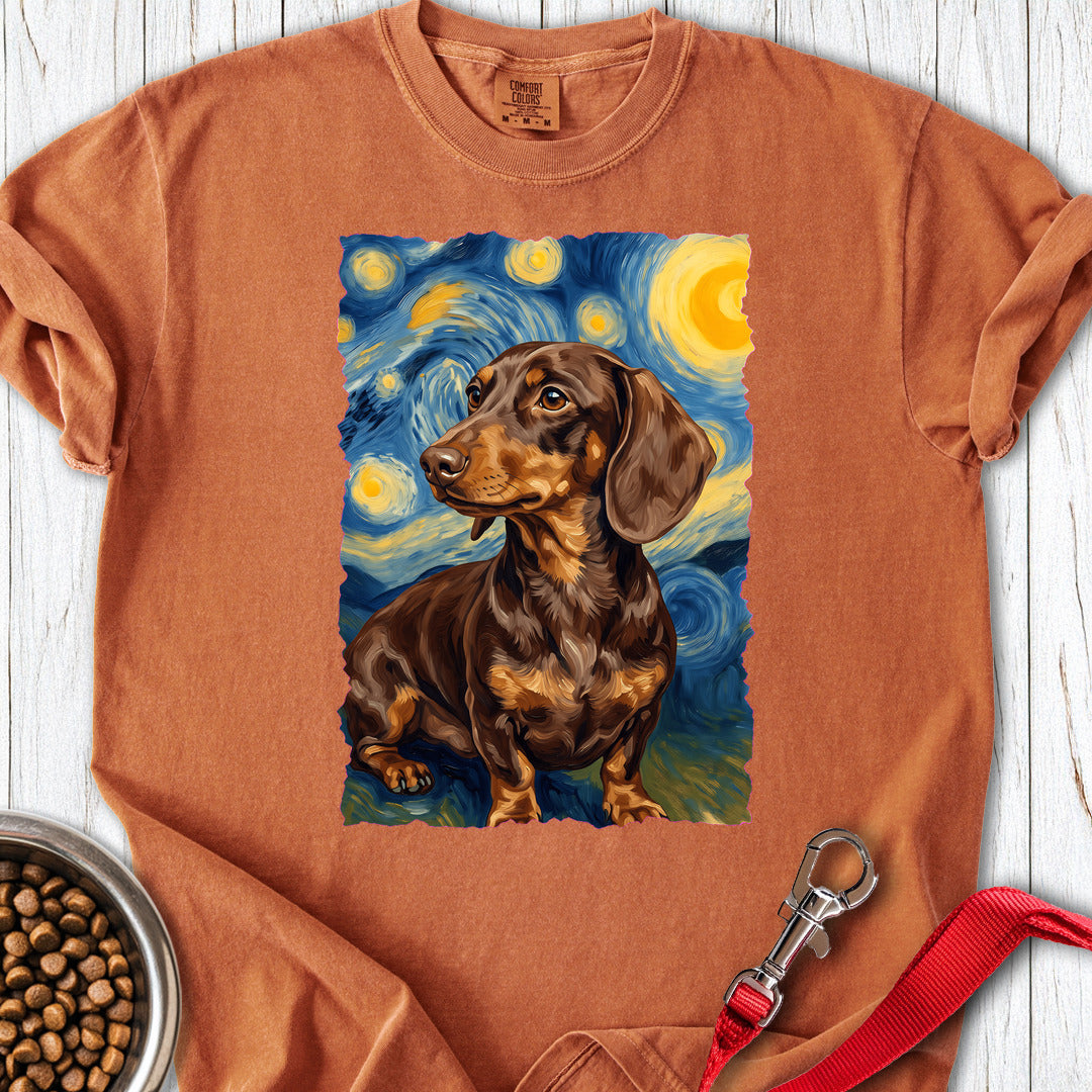 Dachshund Van Gogh Chocolate Premium Tee — Yam