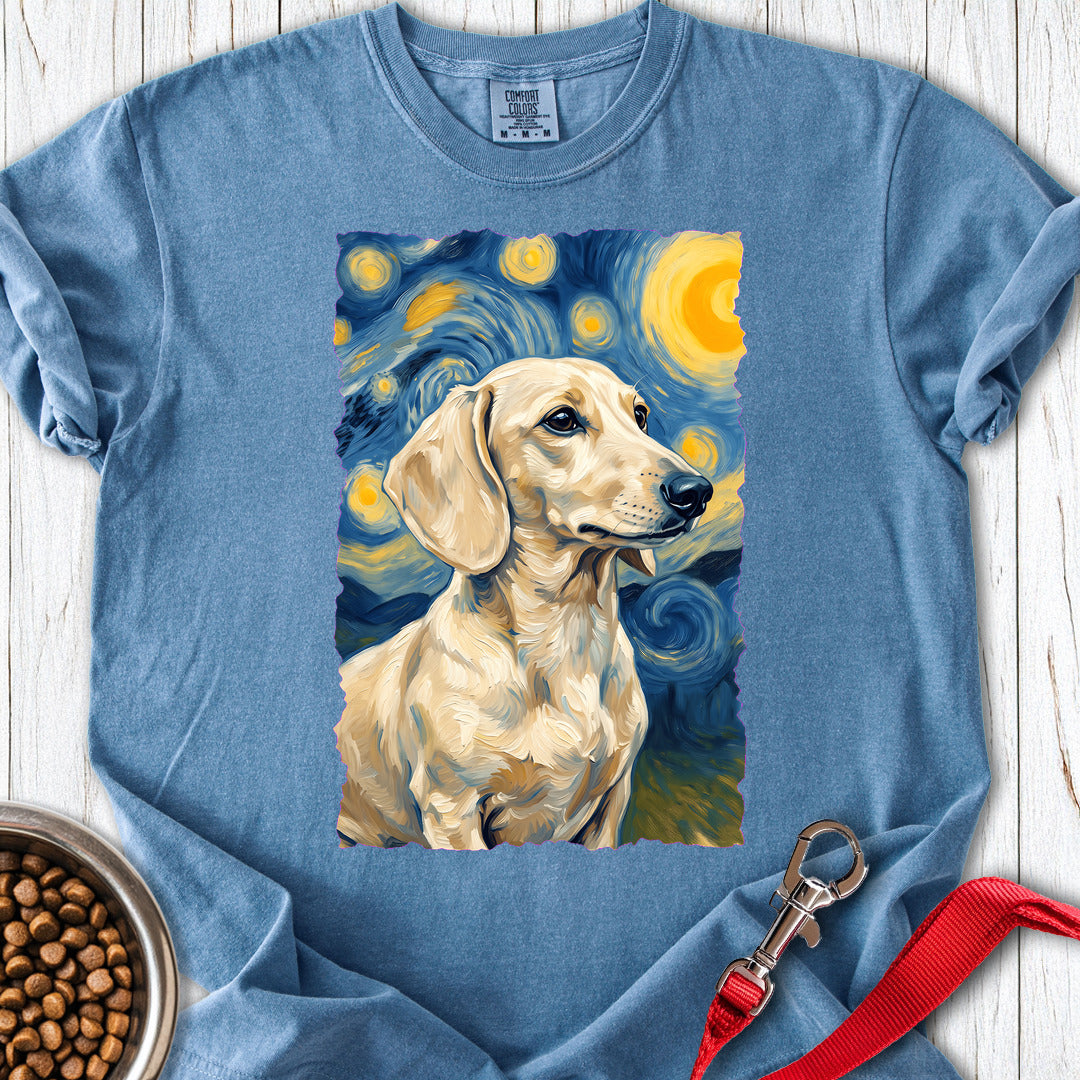Dachshund Van Gogh Cream Premium Tee — Blue Jean