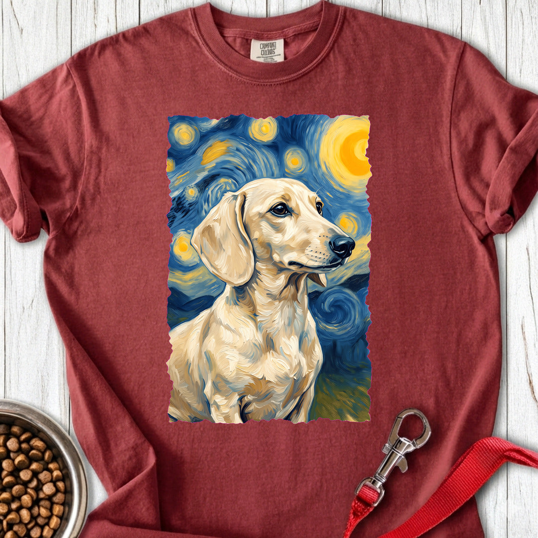 Dachshund Van Gogh Cream Premium Tee — Brick
