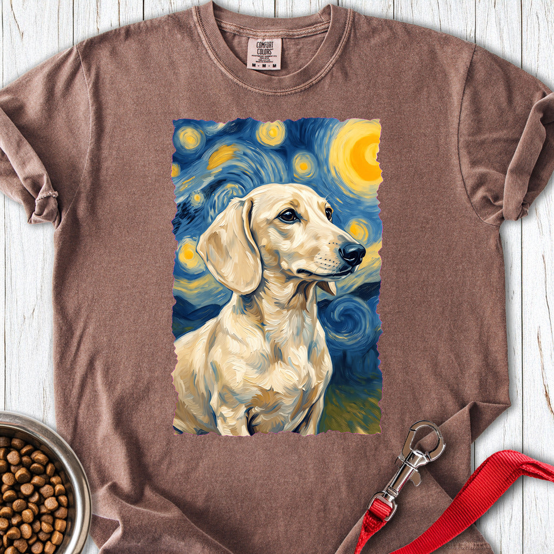 Dachshund Van Gogh Cream Premium Tee — Espresso