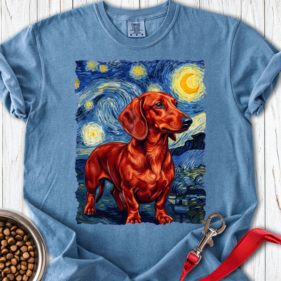 Dachshund Van Gogh Red Premium Tee — Blue Jean